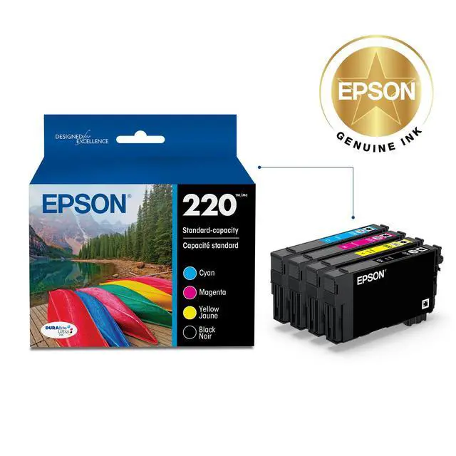 Alt view image 2 of 6 - 220 Genuine Ink Cartridge Black and Color Combo Pack T220120-BCS