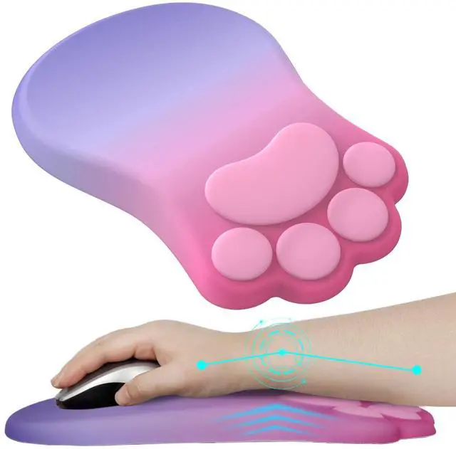 Main image of Ergonomic Mouse Pad with Wrist Rest,Pink Mouse Pad Wrist Support