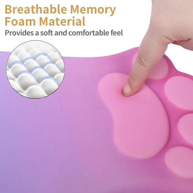 Alt view image 3 of 7 - Ergonomic Mouse Pad with Wrist Rest,Pink Mouse Pad Wrist Support