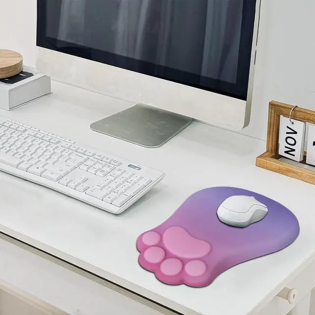 Alt view image 6 of 7 - Ergonomic Mouse Pad with Wrist Rest,Pink Mouse Pad Wrist Support