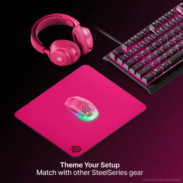 Alt view image 6 of 7 - QcK Heavy Gaming Mousepad Thicker, Non-Slip Silicone Rubber Base, Peak Tracking, Optimized for Gaming FPS, MOBAs, RTS, MMO Large Size 450 mm x 400 mm x 6 mm Magenta