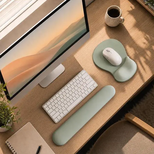 Alt view image 2 of 7 - ErgoComfort Gel Wrist Rest Mouse Pad-Ergonomic Office Mousepad with Wrist Support-Non-Slip, Design Desk Accessories Mat for Home&Game Decor (06Minty Dream)