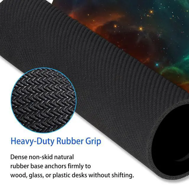 Alt view image 5 of 7 - Orange Cyan Nebula Mouse Pad, 9.5"x7.9" Galaxy Computer Mousepad