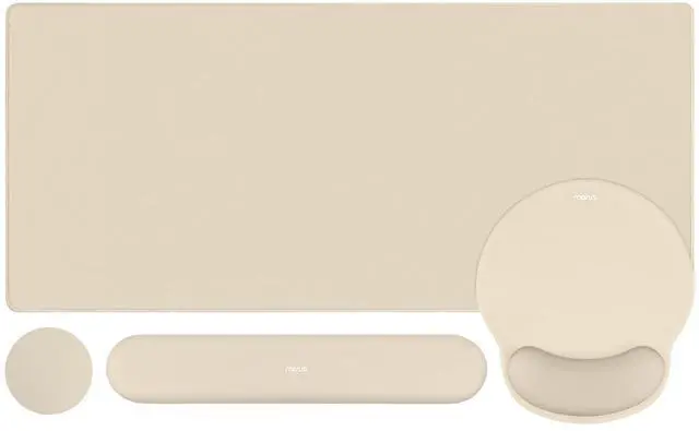 Main image of Wrist Rest for Mouse Pad Set, Large Gaming Deskpad, Apricot