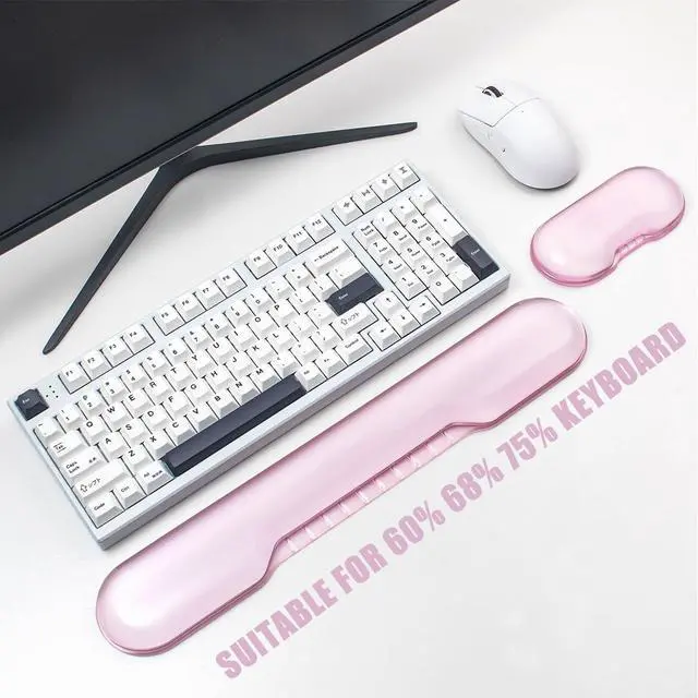 Alt view image 3 of 7 - Gel Wrist Rest for Keyboard and Mouse, Pink Wrist Rest Set