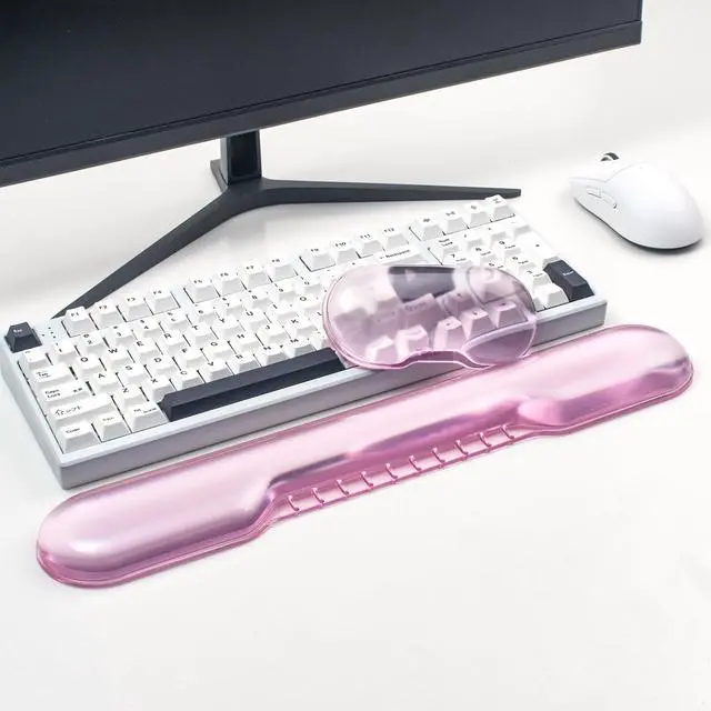 Alt view image 5 of 7 - Gel Wrist Rest for Keyboard and Mouse, Pink Wrist Rest Set