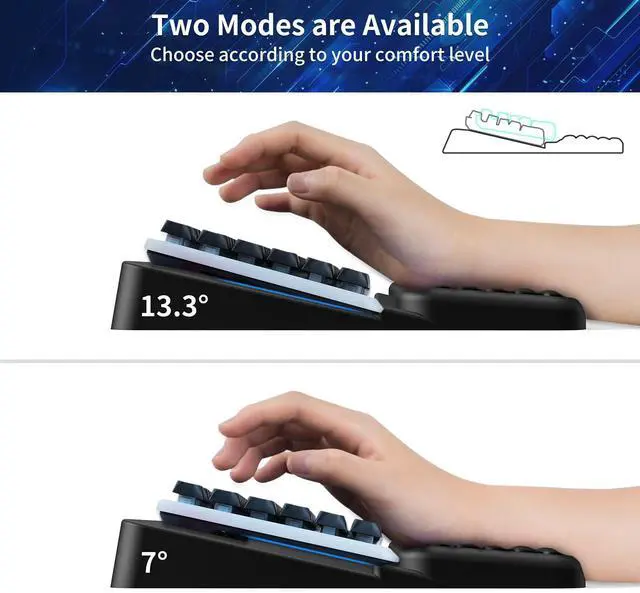 Alt view image 5 of 7 - Wrist Rest for Computer Keyboard, Keyboard Wrist Rest, Ergonomic Keyboards Holder for Easy Typing Working, Wrist Pad for Keyboards with Comfortable Wrist Rest for Keyboard Black