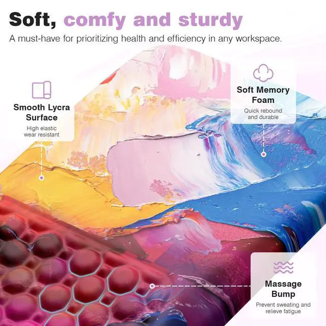 Alt view image 5 of 6 - Mouse Pad with Wrist Rest Ergonomic Comfortable Pain Relief Mousepad Wrist Support for Computer Multicolored