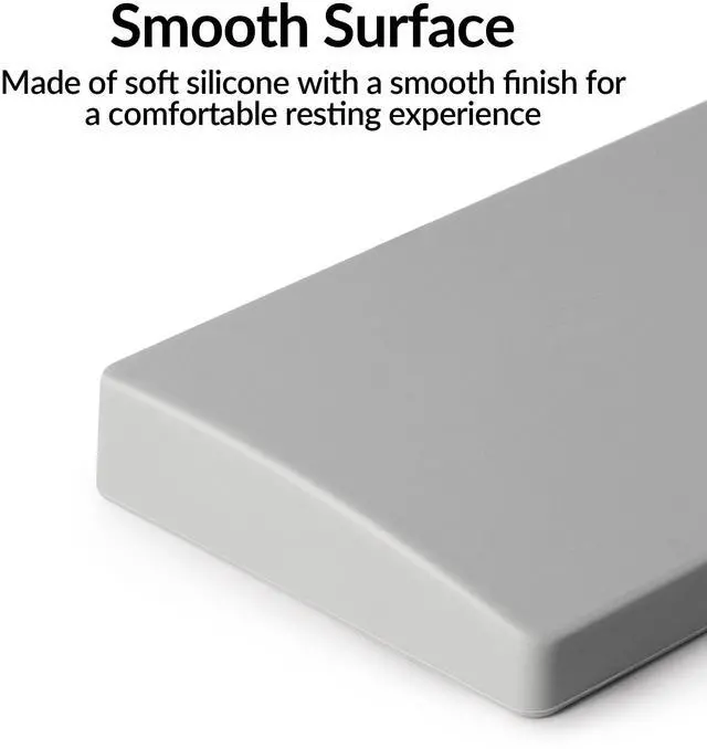 Alt view image 5 of 7 - Gray Silicone Wrist & Palm Rest, 12.89" for 75% Compact Keyboard Series V1/V2/Q1/Q2 & Lemokey P1 (Pro/Max/HE) Anti-Slip Base Smooth & Soft Support