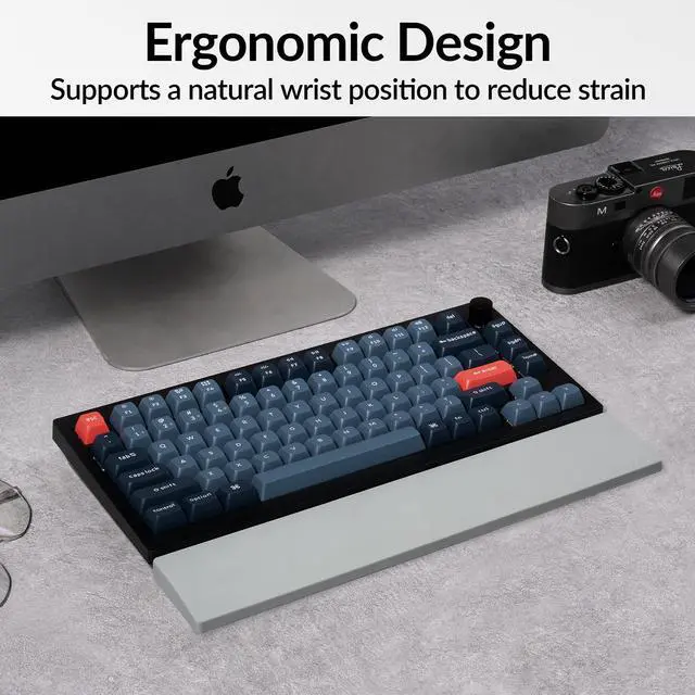 Alt view image 7 of 7 - Gray Silicone Wrist & Palm Rest, 12.89" for 75% Compact Keyboard Series V1/V2/Q1/Q2 & Lemokey P1 (Pro/Max/HE) Anti-Slip Base Smooth & Soft Support