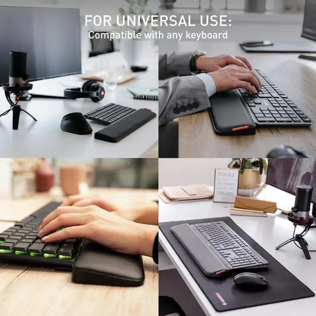 Alt view image 4 of 6 - PALMREST Ergo, Extra-Wide Ergonomic Wrist Rest, Compatible with Any Keyboard, Extendable Feet, 3 Different Tilt Angles, Comfortable, Non-Slip Bottom, Black