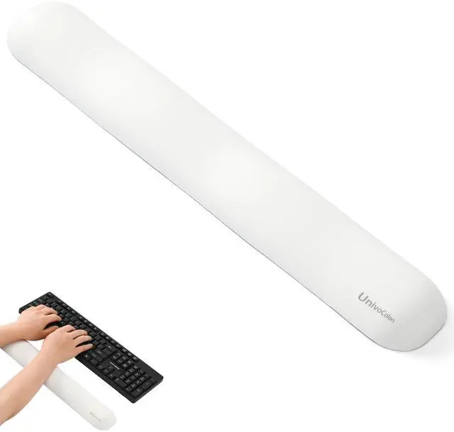 Main image of Design-Wave Keyboard Wrist Rest, Artificial Sheepskin+Memory Foam+Ergonomic+Anti-Slip Gel, Resilience Support During Work and Gaming,Keyboard Accessory,White