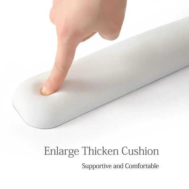 Alt view image 3 of 7 - Design-Wave Keyboard Wrist Rest, Artificial Sheepskin+Memory Foam+Ergonomic+Anti-Slip Gel, Resilience Support During Work and Gaming,Keyboard Accessory,White