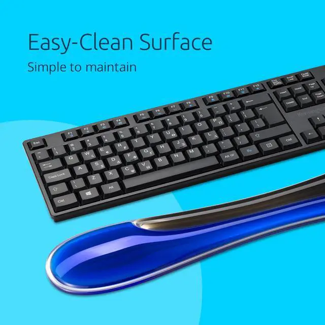Alt view image 5 of 6 - Slim Duo Gel Wrist Rest for Low Profile Keyboard, Wrist Pad for Keyboard, Ergonomic Wrist Pad for Computer, Non-Skid Computer Pad with Wrist Support, Blue K62441WW, 19" x 3.7"x 0.7