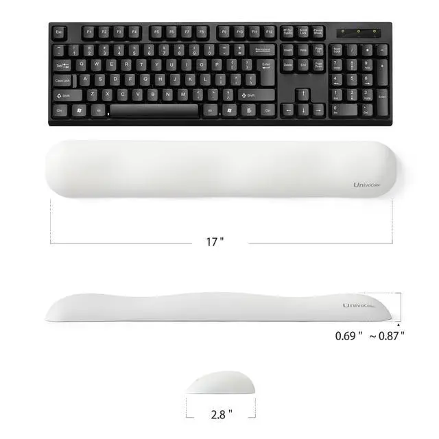 Alt view image 5 of 7 - Design-Wave Keyboard Wrist Rest, Artificial Sheepskin+Memory Foam+Ergonomic+Anti-Slip Gel, Resilience Support During Work and Gaming,Keyboard Accessory,White