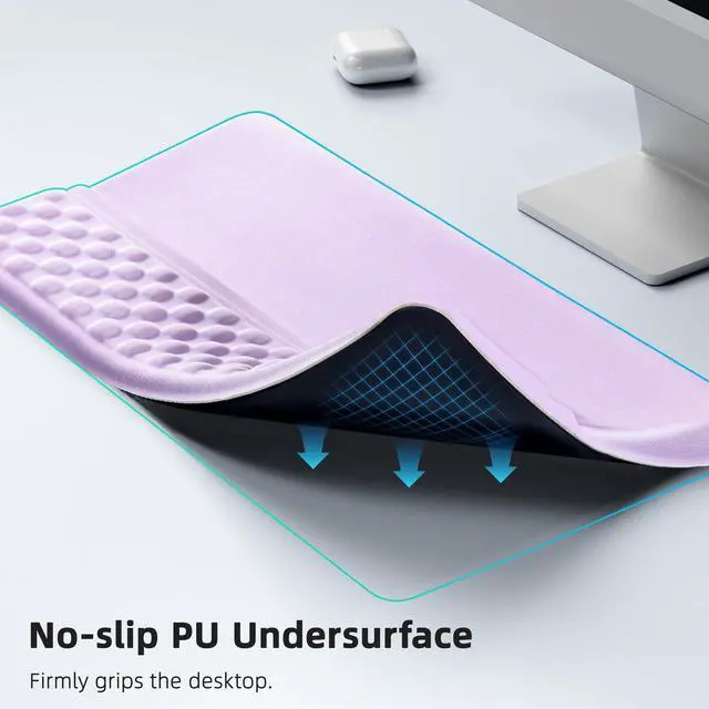 Alt view image 5 of 7 - Keyboard Wrist Rest Pad, Comfy Ergonomic Keyboard Stand Riser Holder, Computer Wrist Support Cushion forTyping, Purple