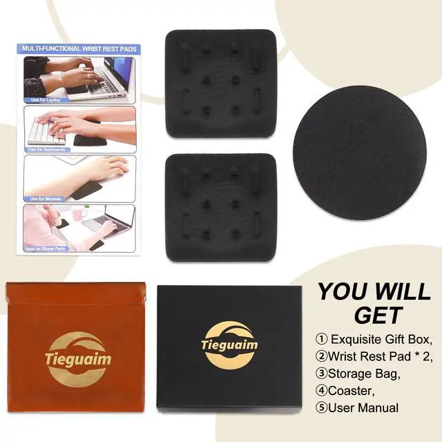 Alt view image 6 of 6 - Ergonomic Wrist Rest for Laptop, Upgraded Laptop Wrist Support Pad for Computer Keyboard, Relieve Wrist Pain and Carpal Tunnel (Black)