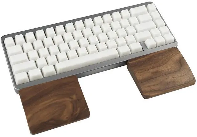 Alt view image 2 of 7 - 2 pcs Mini Wood Wrist Rest Portable Movable Solid Wooden Walnut Beech for Most Mechanical Keyboard Numpad Sp64