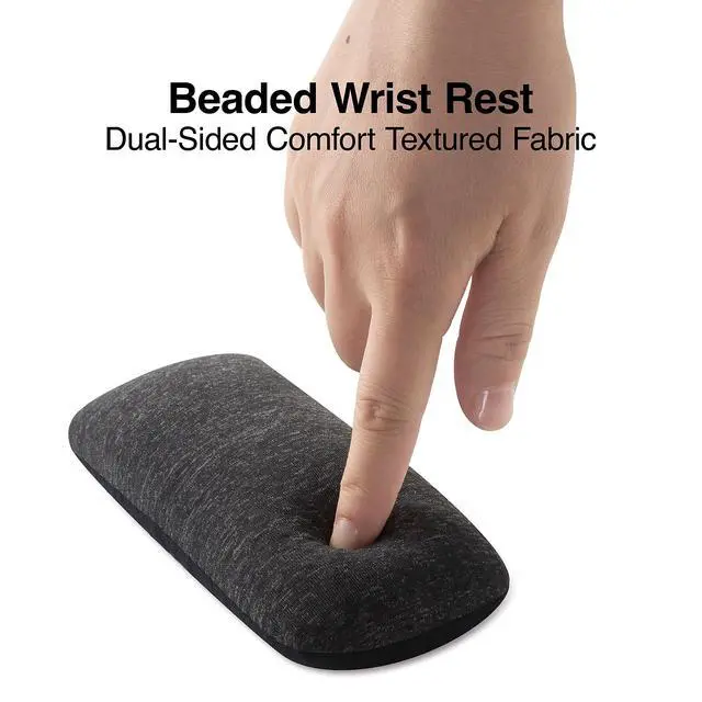 Alt view image 2 of 4 - Beaded Keyboard Wrist Rest, Ergonomic NonSlip Support Cushion for Comfortable Typing, Durable BeadFilled Design for Office & Computer Use, Black