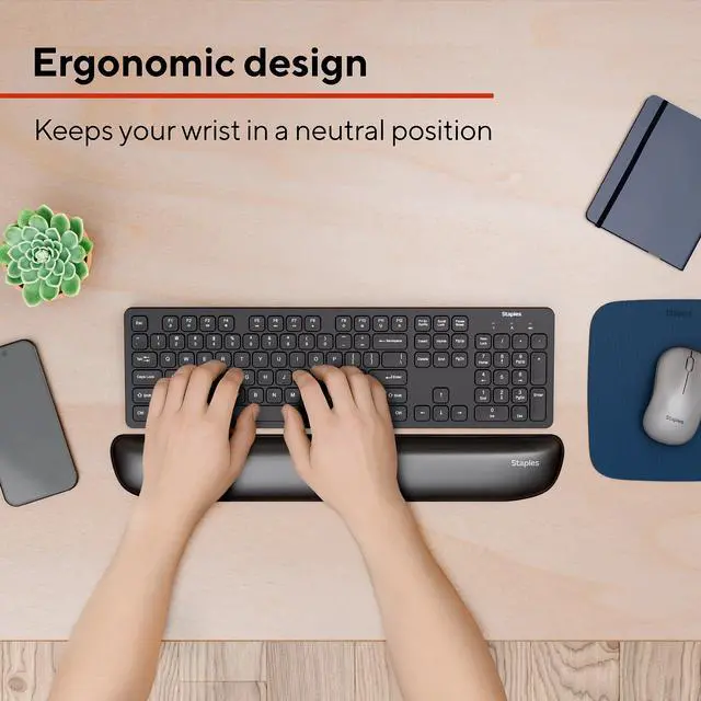 Alt view image 3 of 7 - Gel Keyboard Wrist Rest, Ergonomic NonSlip Wrist Support Cushion for Comfortable Typing, Durable GelFilled Design, Black Crystal