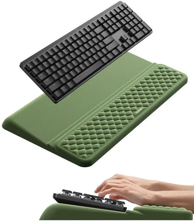 Main image of Wrist Rest with Keyboard Stand, Computer Wrist Support Pad, Ergonomic Keyboard Riser Holder Lifter Tray with Wrist Pad, Soft Memory Foam Desk Cushion, Palm Hand Typing for Office Home School