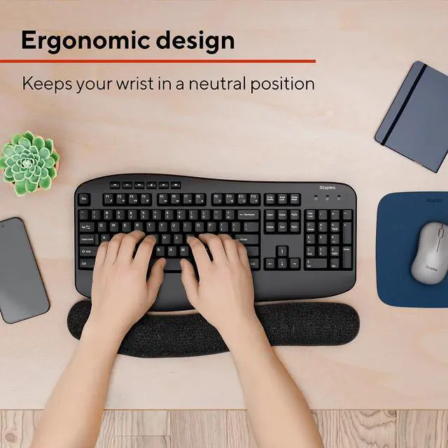 Alt view image 2 of 6 - Beaded Keyboard Wrist Rest, Ergonomic NonSlip Support Cushion for Comfortable Typing, Durable BeadFilled Design in Black/Gray