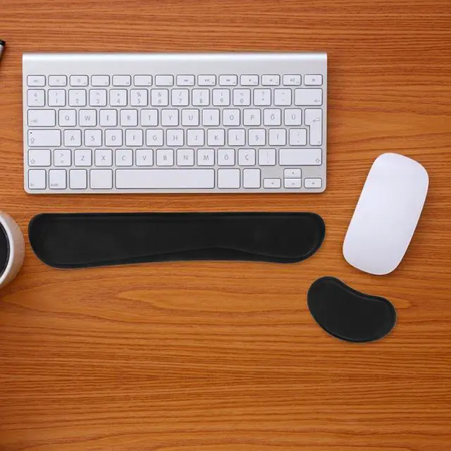 Alt view image 5 of 7 - Memory Foam Wrist Rest Set, Black Non-Slip Keyboard and Mouse Pad Wrist Support with Comfortable Hand Cushion for Office and Home Use