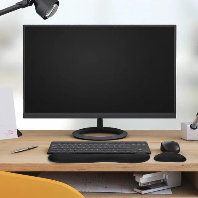 Alt view image 7 of 7 - Memory Foam Wrist Rest Set, Black Non-Slip Keyboard and Mouse Pad Wrist Support with Comfortable Hand Cushion for Office and Home Use