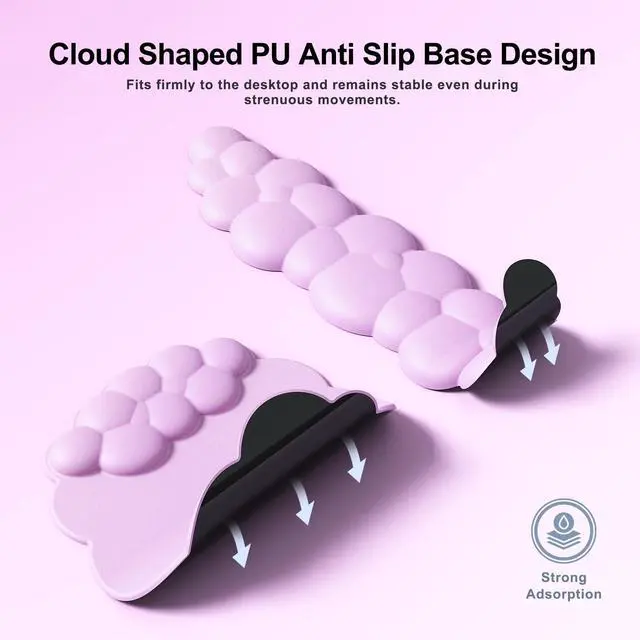 Alt view image 7 of 7 - Cloud Mouse Pad with Wrist Rest, Cloud Keyboard Wrist Rest, Mouse Pad Wrist Support, Ergonomic Keyboard Mouse Wrist Support (Pink)