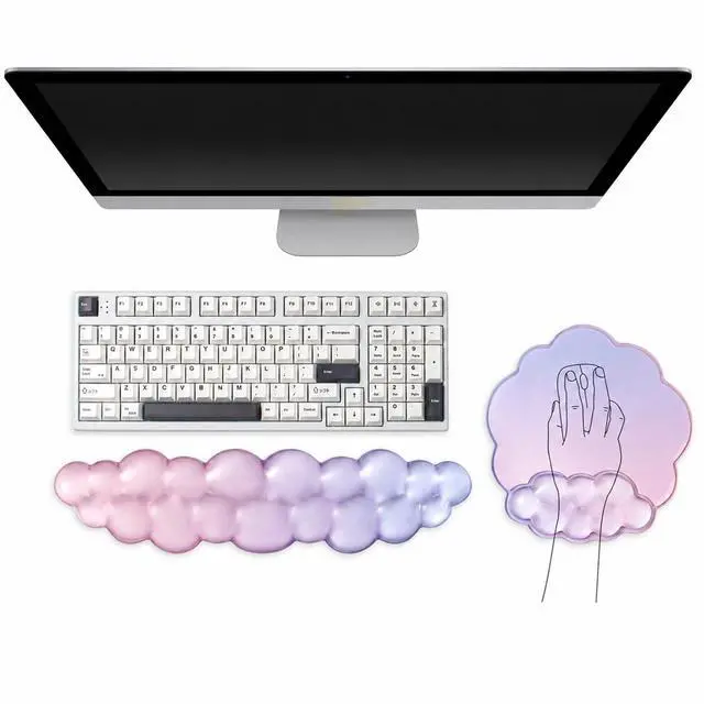 Alt view image 2 of 7 - Cloud Keyboard Wrist Rest, Ergonomic Gel Wrist Support Pad for Desk