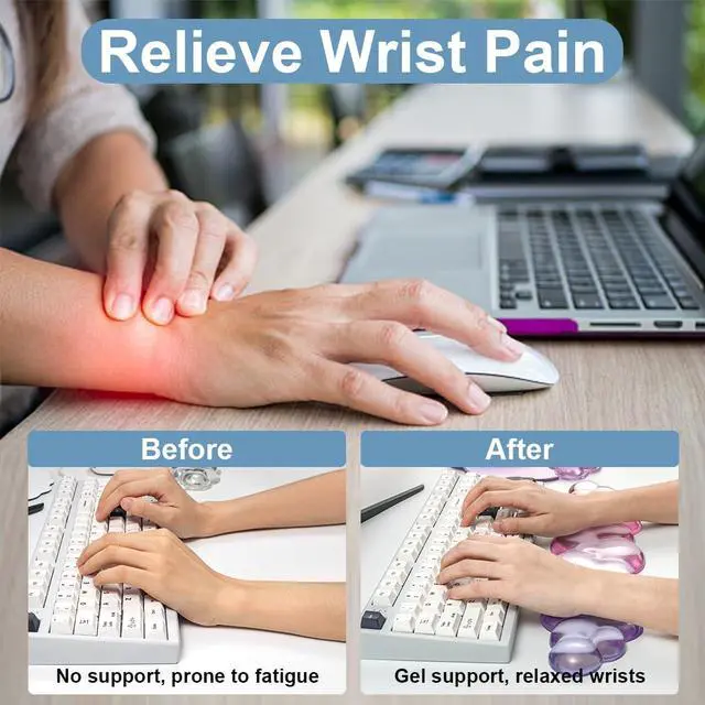 Alt view image 4 of 7 - Cloud Keyboard Wrist Rest, Ergonomic Gel Wrist Support Pad for Desk
