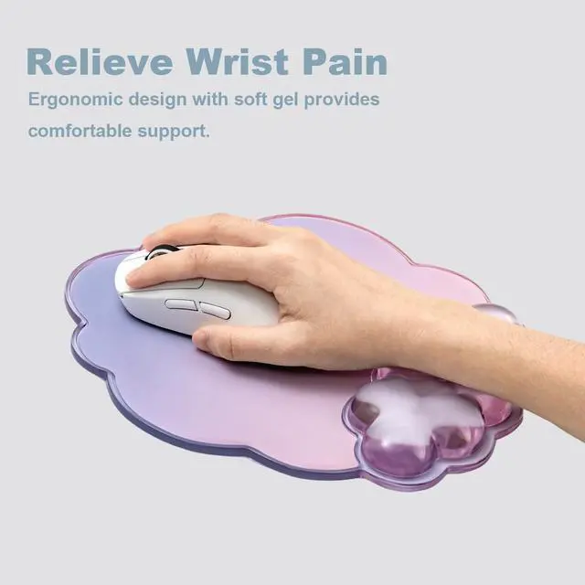Alt view image 5 of 7 - Cloud Keyboard Wrist Rest, Ergonomic Gel Wrist Support Pad for Desk