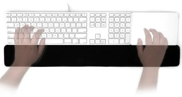Alt view image 2 of 5 - Slim Wrist Pad 24" x 4" x 0.375" Inch Extra Long Soft Profile Keyboard & Mousepad Wrists Rest for 1/4 Inch Thick Keyboard with Trackpad or Mouse Ergonomic Support