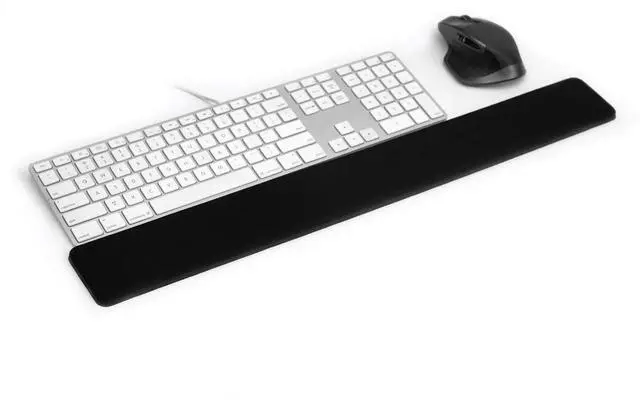Alt view image 3 of 5 - Slim Wrist Pad 24" x 4" x 0.375" Inch Extra Long Soft Profile Keyboard & Mousepad Wrists Rest for 1/4 Inch Thick Keyboard with Trackpad or Mouse Ergonomic Support