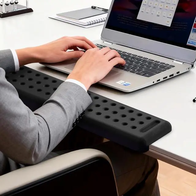 Alt view image 5 of 7 - L-Shaped Desk Long Wrist Rest Elbow 60CM, Black Arm Rest for Desk