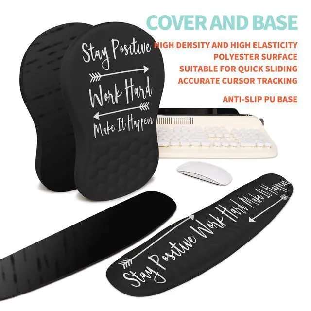 Alt view image 6 of 6 - 2-in-1 Ergonomic Set, Wave Rise Keyboard Wrist Rest and Massage Bulge Slope Mouse Pad Wrist Support, Cushion Memory Foam Integrated to Relieve Wrist Pain, Stay Positive
