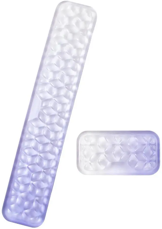 Main image of Gel Keyboard and Mouse Wrist Rest Set Water Ripple Wrist Rest for Computer Keyboard 60%/68%/75%, Comfort & Support for Typing and Gaming (Purple Gradient)