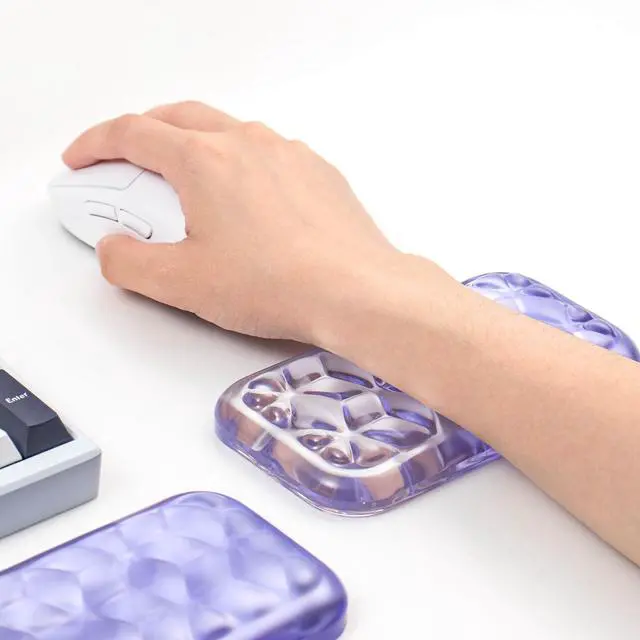Alt view image 5 of 7 - Gel Keyboard and Mouse Wrist Rest Set Water Ripple Wrist Rest for Computer Keyboard 60%/68%/75%, Comfort & Support for Typing and Gaming (Purple Gradient)