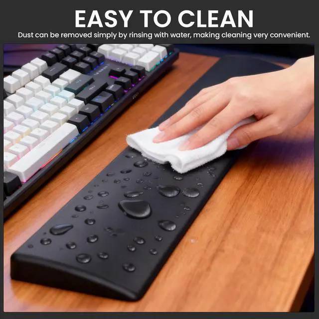 Alt view image 2 of 7 - Silicone Wrist Rest for Full-Sized Mechanical Keyboards - Honeycomb Anti-Slip Base, 17.6-Inch Palm Support for Ergonomic Typing and Pain Relief (Ivory White, 17.6)