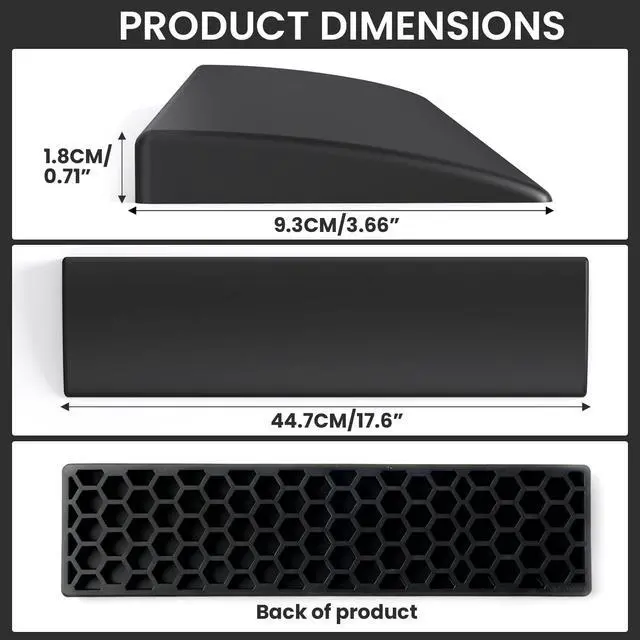 Alt view image 4 of 7 - Silicone Wrist Rest for Full-Sized Mechanical Keyboards - Honeycomb Anti-Slip Base, 17.6-Inch Palm Support for Ergonomic Typing and Pain Relief (Ivory White, 17.6)