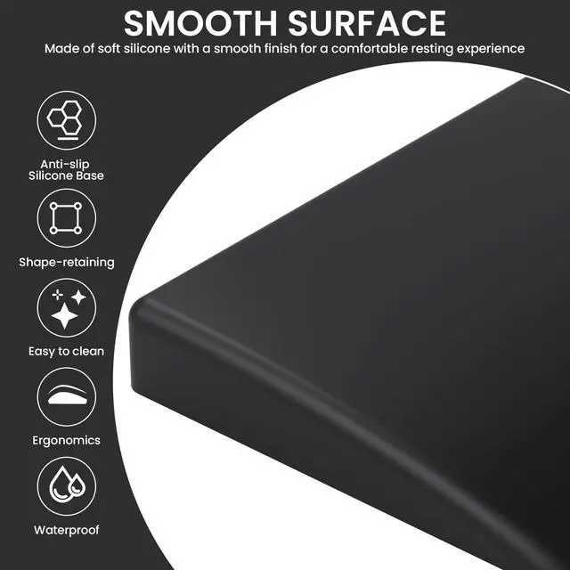 Alt view image 5 of 7 - Silicone Wrist Rest for Full-Sized Mechanical Keyboards - Honeycomb Anti-Slip Base, 17.6-Inch Palm Support for Ergonomic Typing and Pain Relief (Ivory White, 17.6)