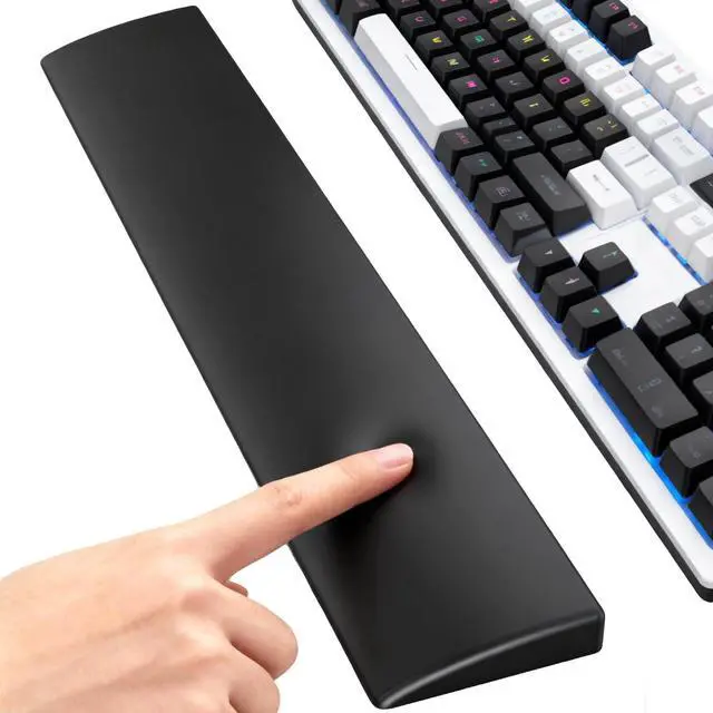 Alt view image 7 of 7 - Silicone Wrist Rest for Full-Sized Mechanical Keyboards - Honeycomb Anti-Slip Base, 17.6-Inch Palm Support for Ergonomic Typing and Pain Relief (Ivory White, 17.6)