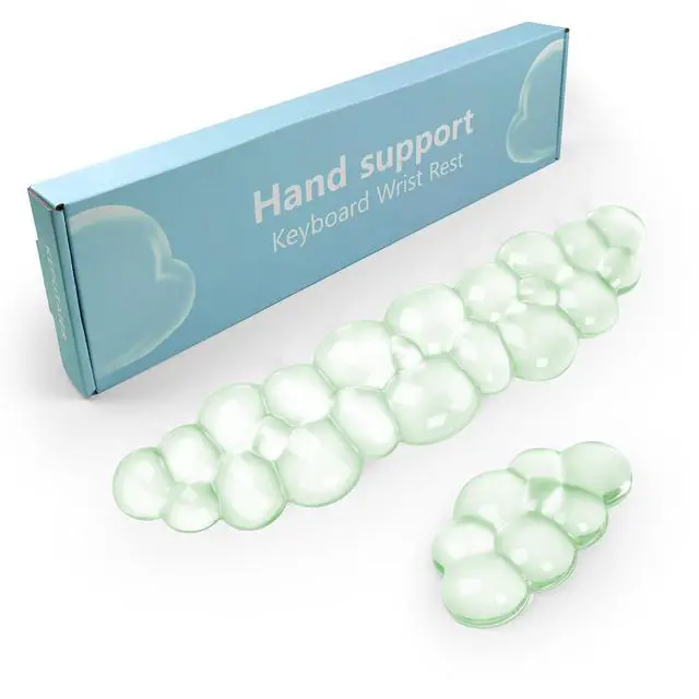 Main image of Gel Cloud Keyboard and Mouse Wrist Rest, Cute Wrist Support and Arm Support Keyboard Rest for Keyboard and Mouse Typing Pain ReliefSuitable for Office/Computer/Laptop/Gaming Green