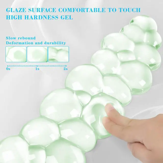 Alt view image 3 of 7 - Gel Cloud Keyboard and Mouse Wrist Rest, Cute Wrist Support and Arm Support Keyboard Rest for Keyboard and Mouse Typing Pain ReliefSuitable for Office/Computer/Laptop/Gaming Green