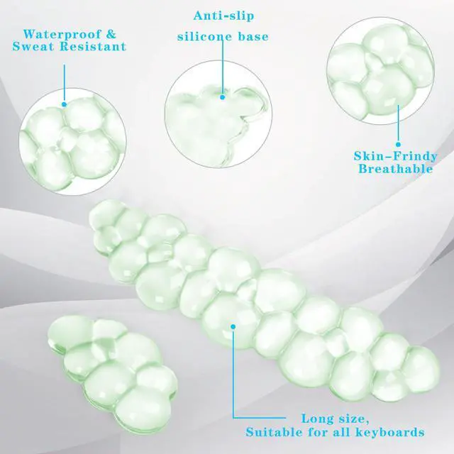 Alt view image 4 of 7 - Gel Cloud Keyboard and Mouse Wrist Rest, Cute Wrist Support and Arm Support Keyboard Rest for Keyboard and Mouse Typing Pain ReliefSuitable for Office/Computer/Laptop/Gaming Green