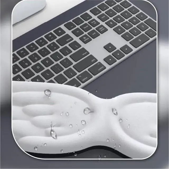 Alt view image 6 of 7 - inbesk Angel Wing Wrist Rest Ergonomic Memory Foam Wrist Rest for Computer Keyboard Mouse Set, Cute Gaming Keyboard Cushion Hand Support PU Leather Surface Anti-Slip Waterproof White Angel Wing(white)