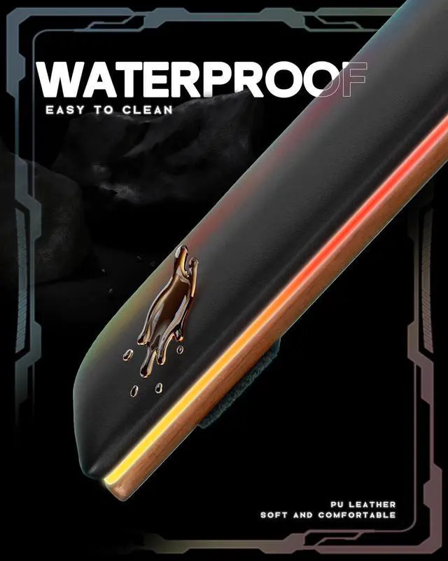 Alt view image 6 of 7 - RGB Keyboard and Mouse Wrist Rest Set for 60%-75% Compact Keyboards