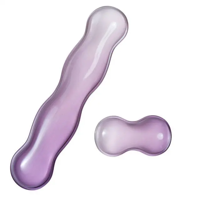 Main image of Ergonomic Gel Keyboard and Mouse Wrist Rest Set Clear Wrist Rest for Computer Keyboard 60%/68%/75%, Comfort & Support for Typing and Gaming (Grey Purple)