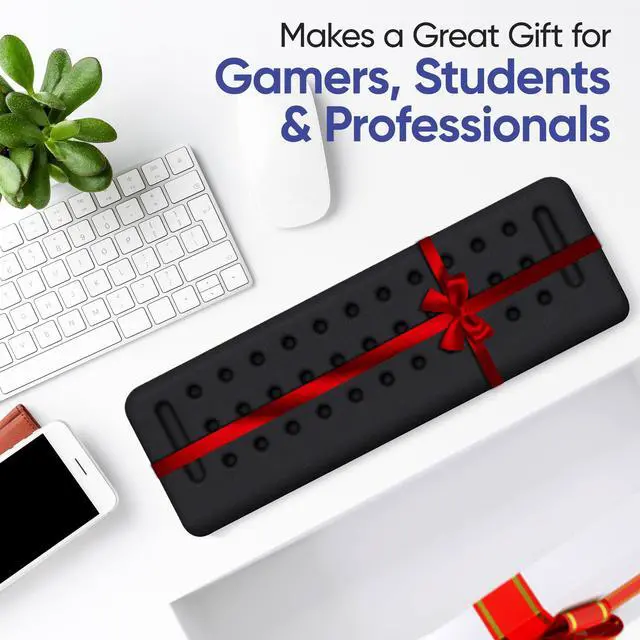 Alt view image 6 of 6 - Keyboard Wrist Rest with Edge Protector - 11.8 Inch 2 Pack L Shaped Desk Pad