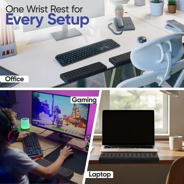 Alt view image 5 of 6 - Keyboard Wrist Rest with Edge Protector - 11.8 Inch 2 Pack L Shaped Desk Pad